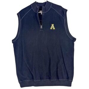Appalachian State Mountaineers Sweater Vest Mens XL Black Cutter & Buck 1/4 Zip